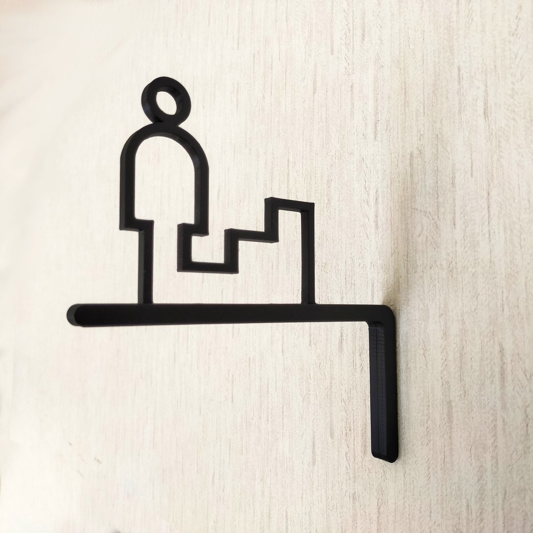 Stairs sign Stairs mark protruding type - 墙贴/壁贴 - 塑料 黑色