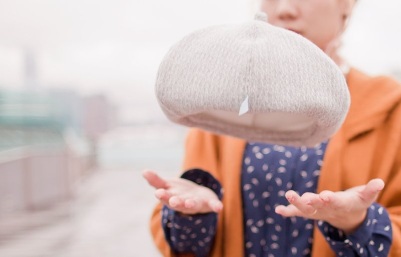 Pumpkin_灰色绒布画家贝蕾帽.wolf - 帽子 - 其他材质 灰色