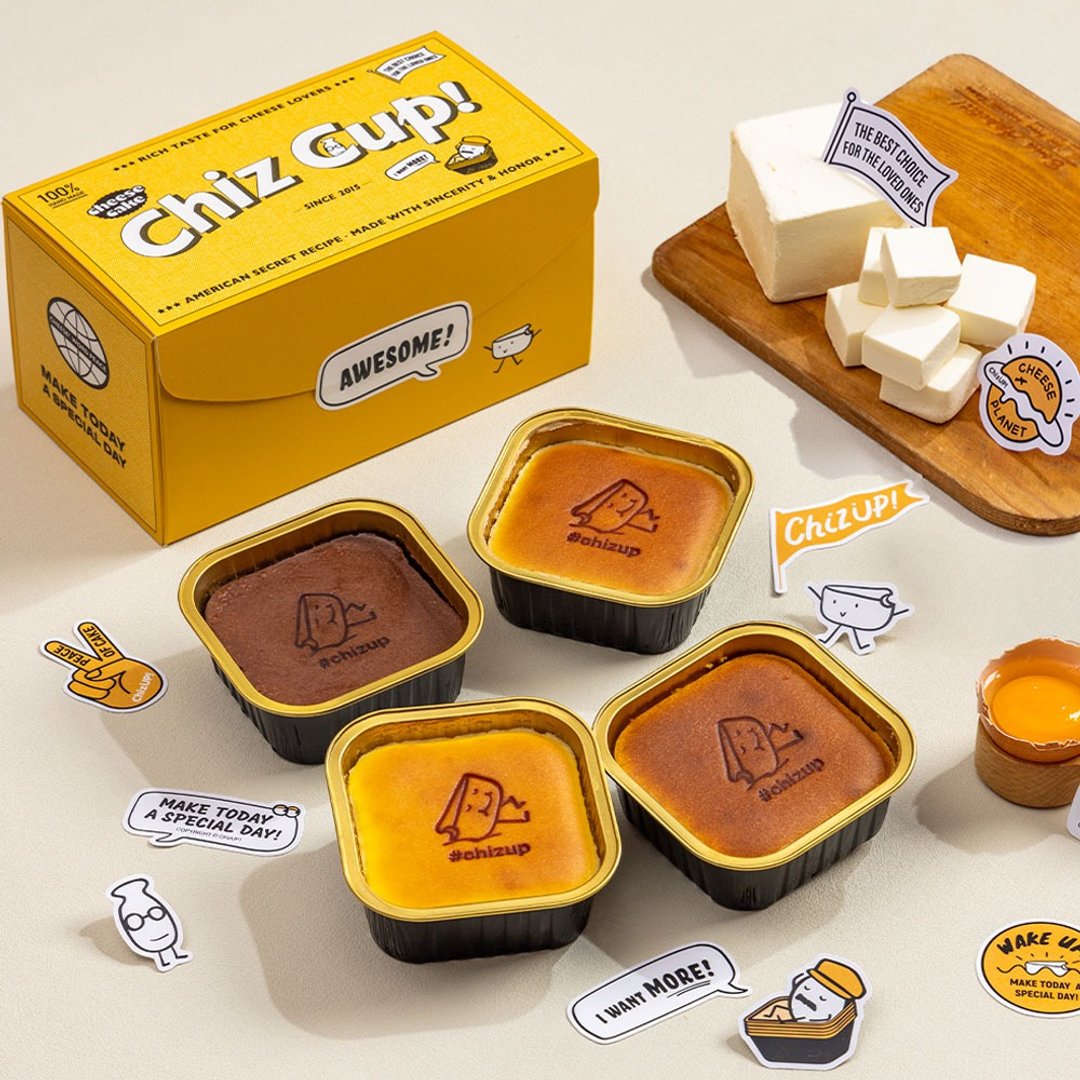 【主厨推荐】ChizUP!起司杯杯四入套组 - 蛋糕/甜点 - 新鲜食材 橘色