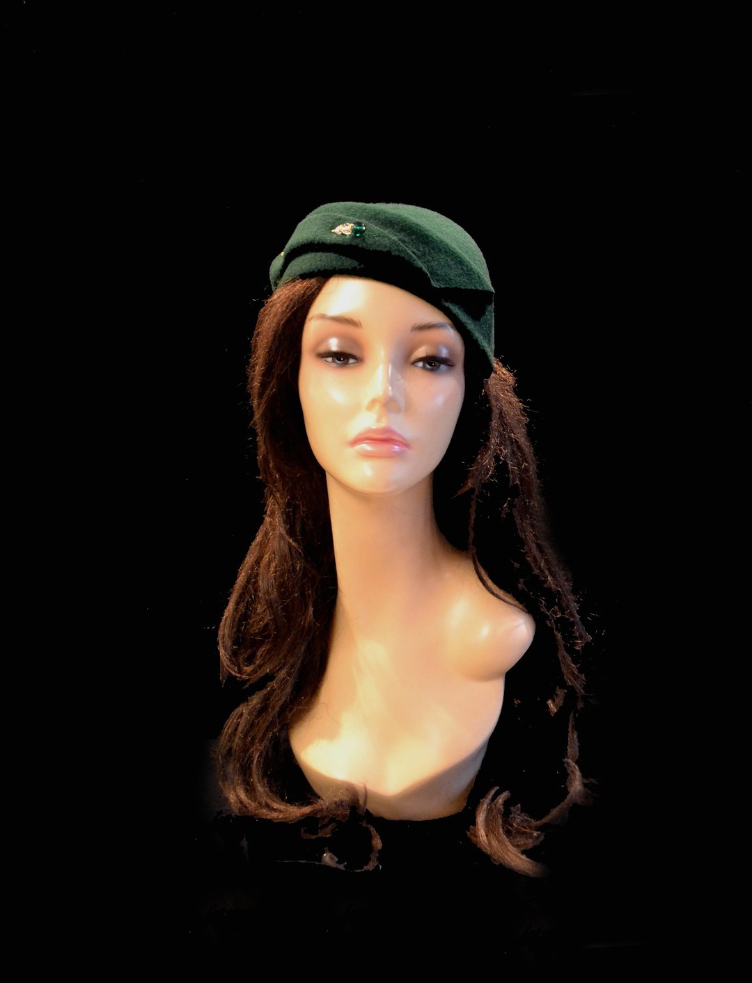 emerald vintage hat, 1920s style hat, winter hat, ,1930s hat, 1940s hat, - 帽子 - 其他材质 绿色