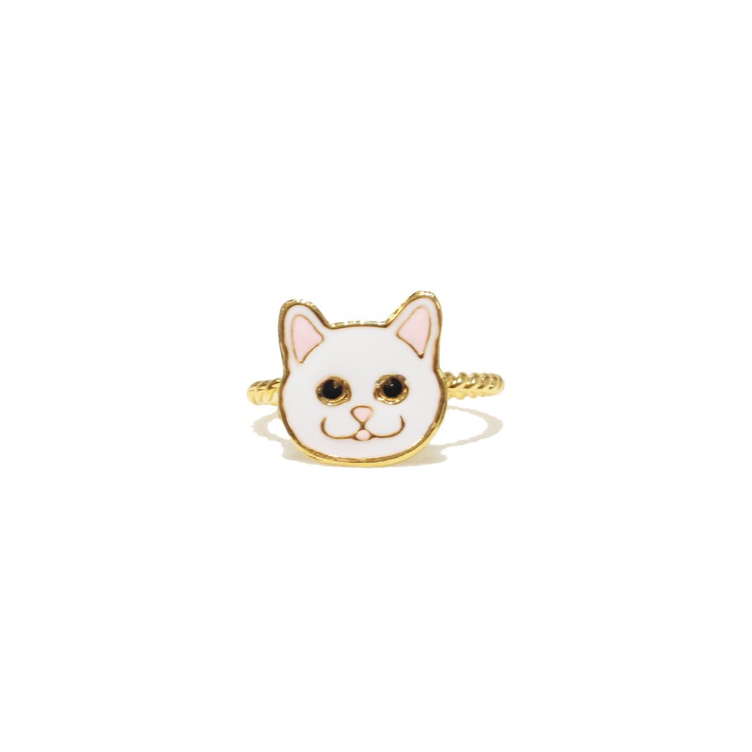 Persian Cat Ring - 戒指 - 贵金属 白色