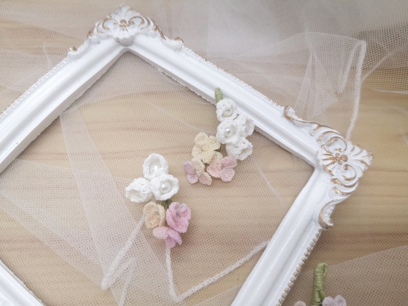 *My Fancy Handmade*鈎花耳环 - 耳环/耳夹 - 绣线 多色