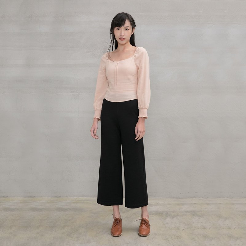 知性简约羊毛宽裤 Simple Wisdom Wool Wide Leg  Pants P153 - 女装长裤 - 其他人造纤维 多色