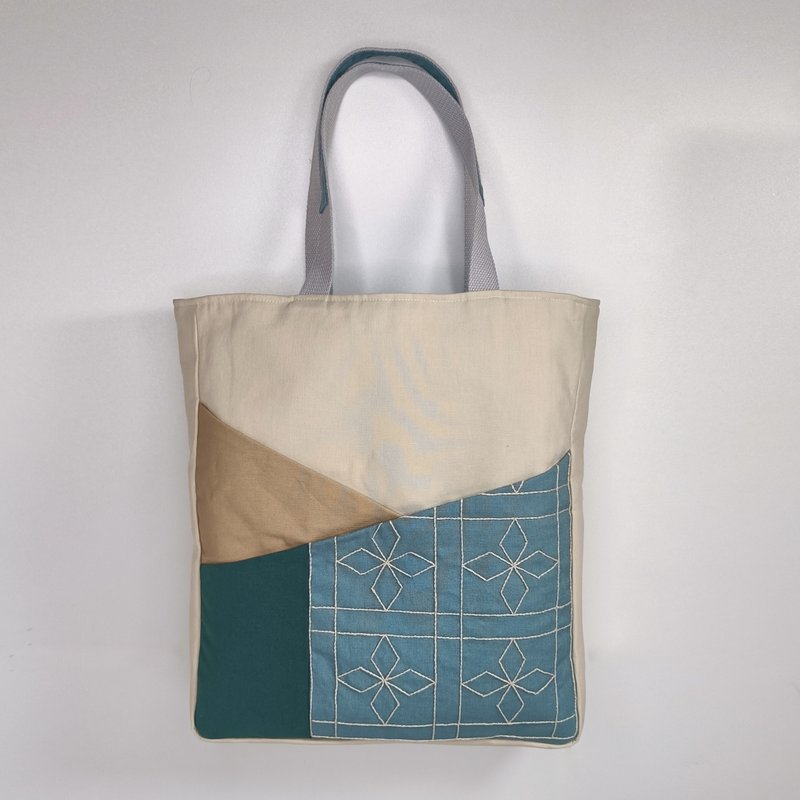 【暑假出游】莫兰迪 蓝 墨绿 灰黄 灰白 侧背包/棉麻书包/大包包 - 后背包/双肩包 - 棉．麻 蓝色