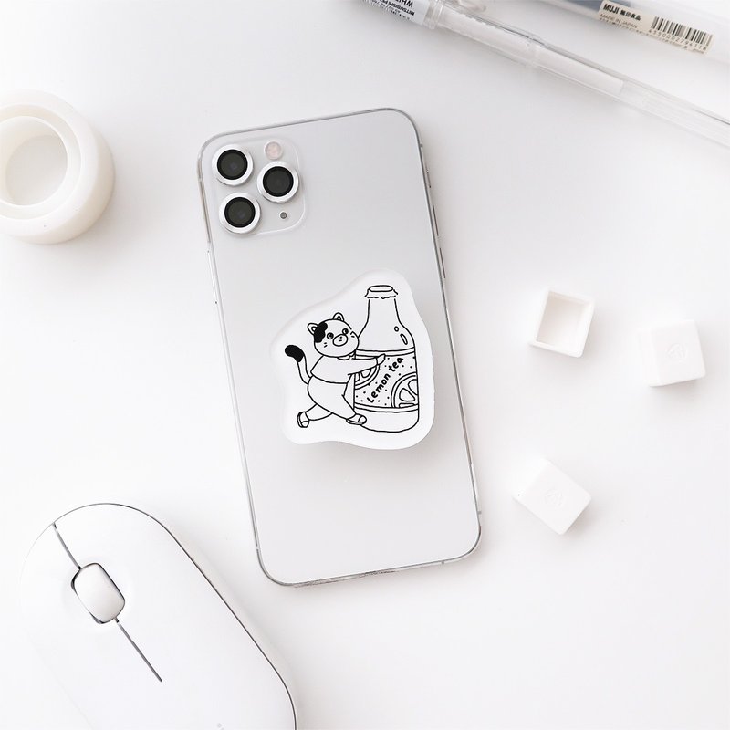 猫咪柠檬茶-气囊手机支架 - 手机配件 - 压克力 白色