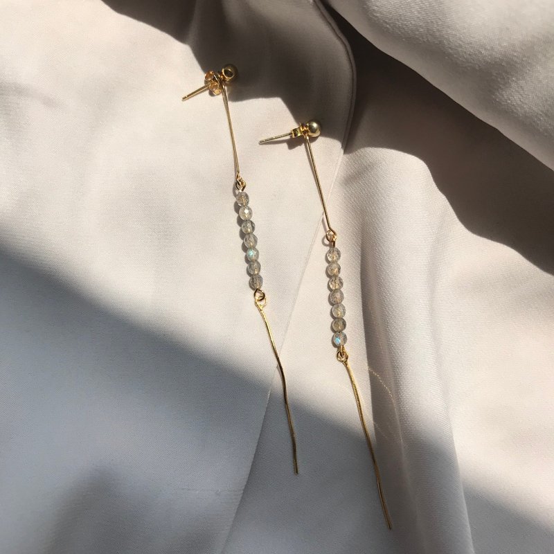 【换季特卖】时光旅人。天然矿石纯银耳环 - 耳环/耳夹 - 银 银色