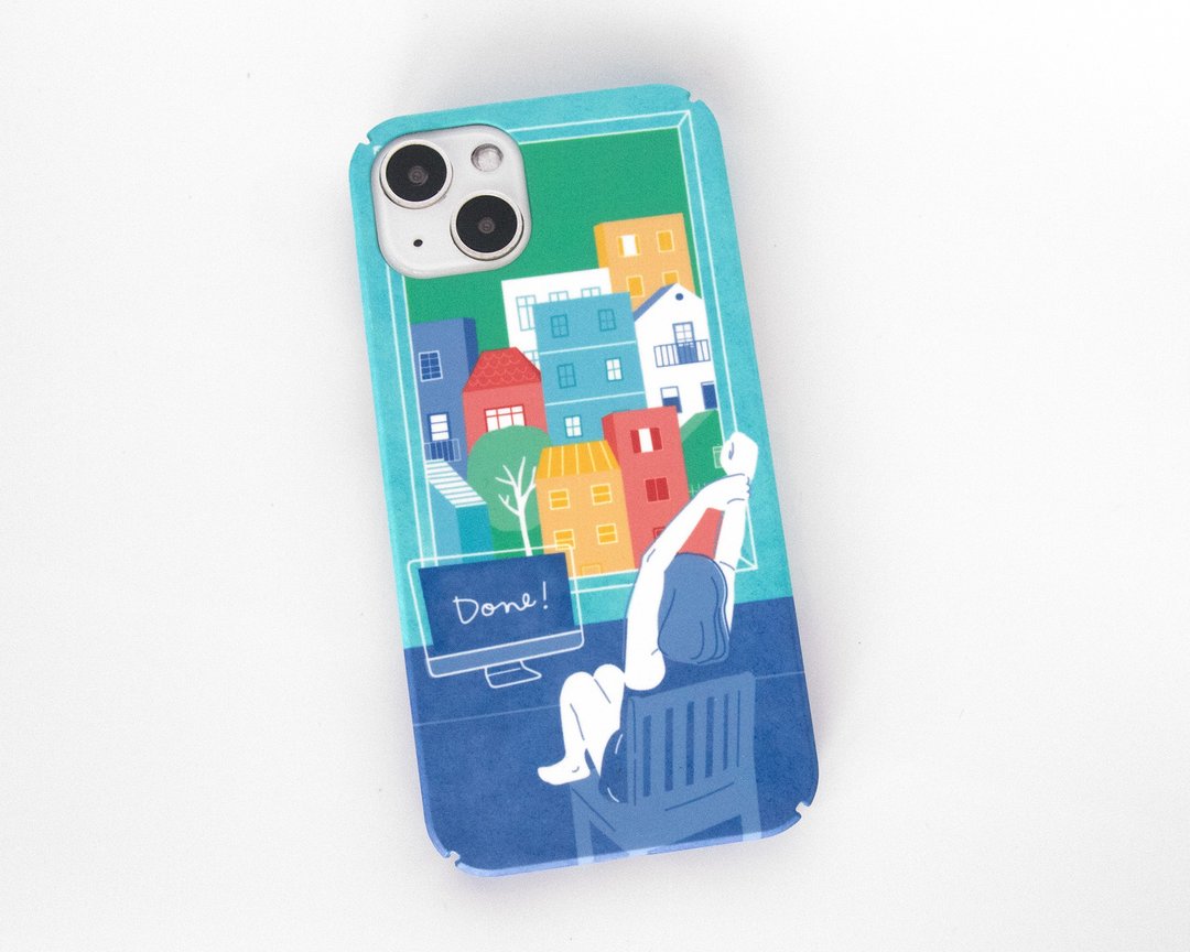 在家工作 (WFH) iPhone 手机壳 เคสไอโฟน - 手机壳/手机套 - 塑料 蓝色