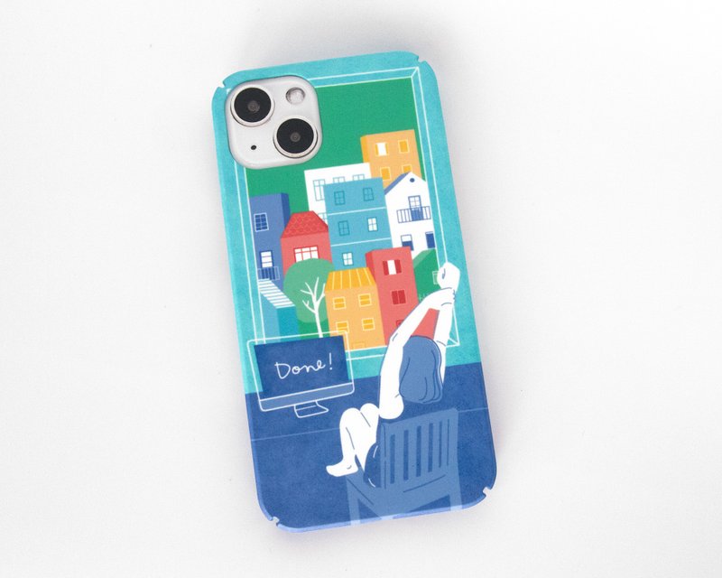 在家工作 (WFH) iPhone 手机壳 เคสไอโฟน - 手机壳/手机套 - 塑料 蓝色