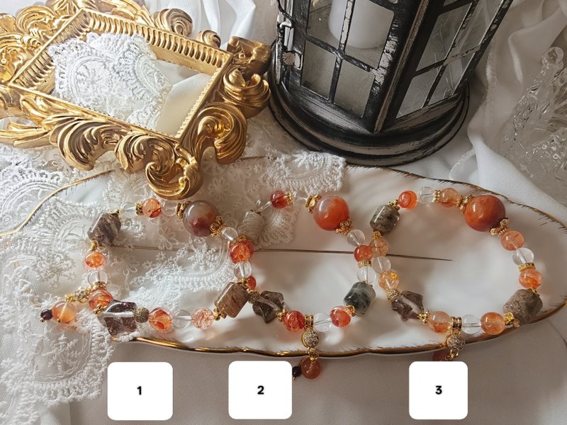 慢慢成为自己 - 红兔毛、千层幽灵、胶花水晶 - 手链/手环 - 水晶 