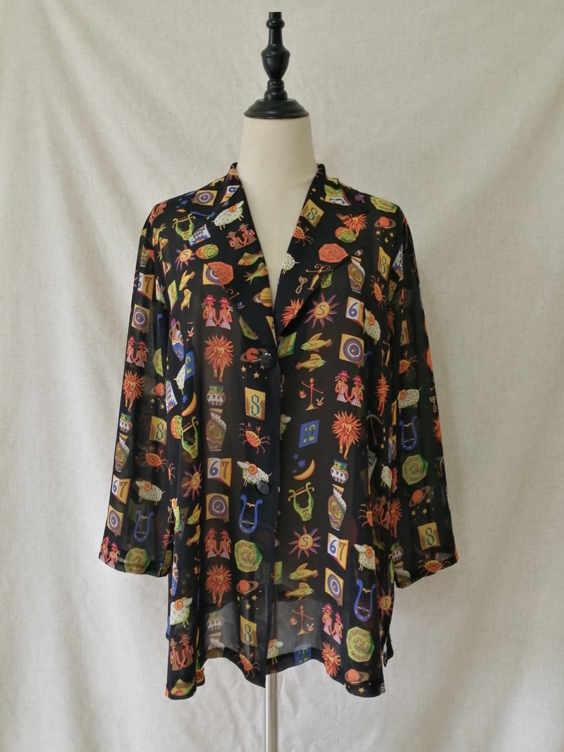 Vintage collection 极轻薄童趣星座动物图案休闲西装外套 - 女装休闲/机能外套 - 聚酯纤维 多色