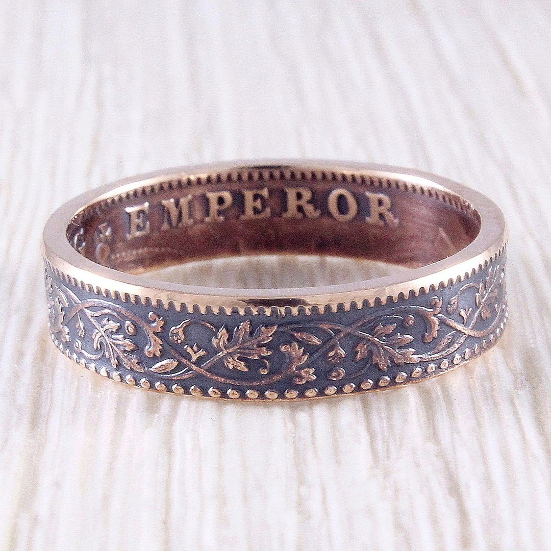Coin Ring (British India) Cooper Quarter - 戒指 - 其他金属 咖啡色