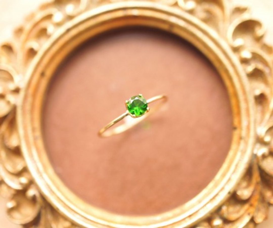 K18 Chrome Diopside Ring ~ Giorgia - 戒指 - 宝石 