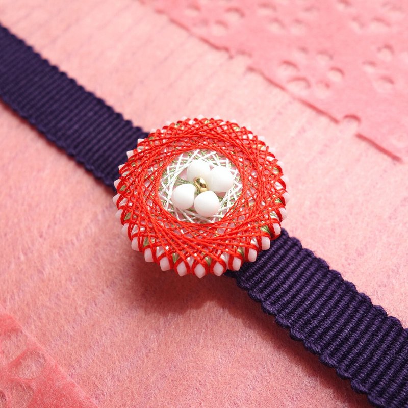 丝线缠绕手鞠和服饰品 -春- 陆莲 / 包邮 - 其他 - 丝．绢 红色