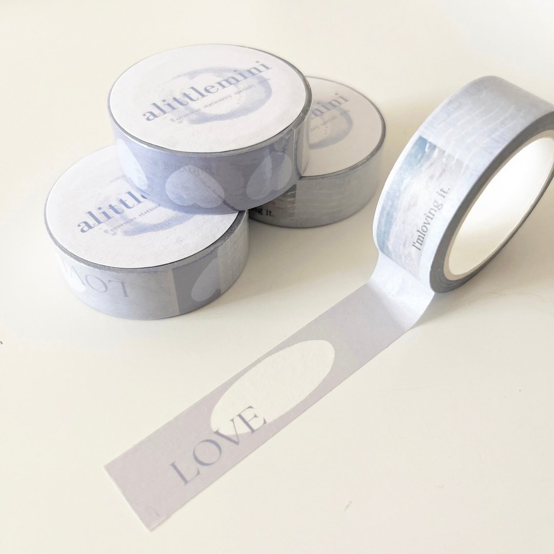 15mm 纸胶带【 design - 烟熏蓝 】 - 纸胶带 - 纸 粉红色