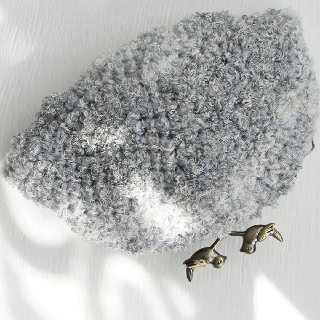 Ba-ba handmade Crochet pouch No.C1424 - 化妆包/杂物包 - 其他材质 灰色
