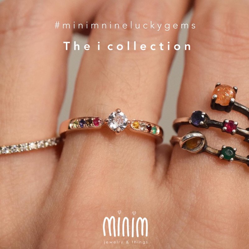 Noppakao 9 lucky gems ring #minim9luckygems #9luckygems R520 - 戒指 - 纯银 