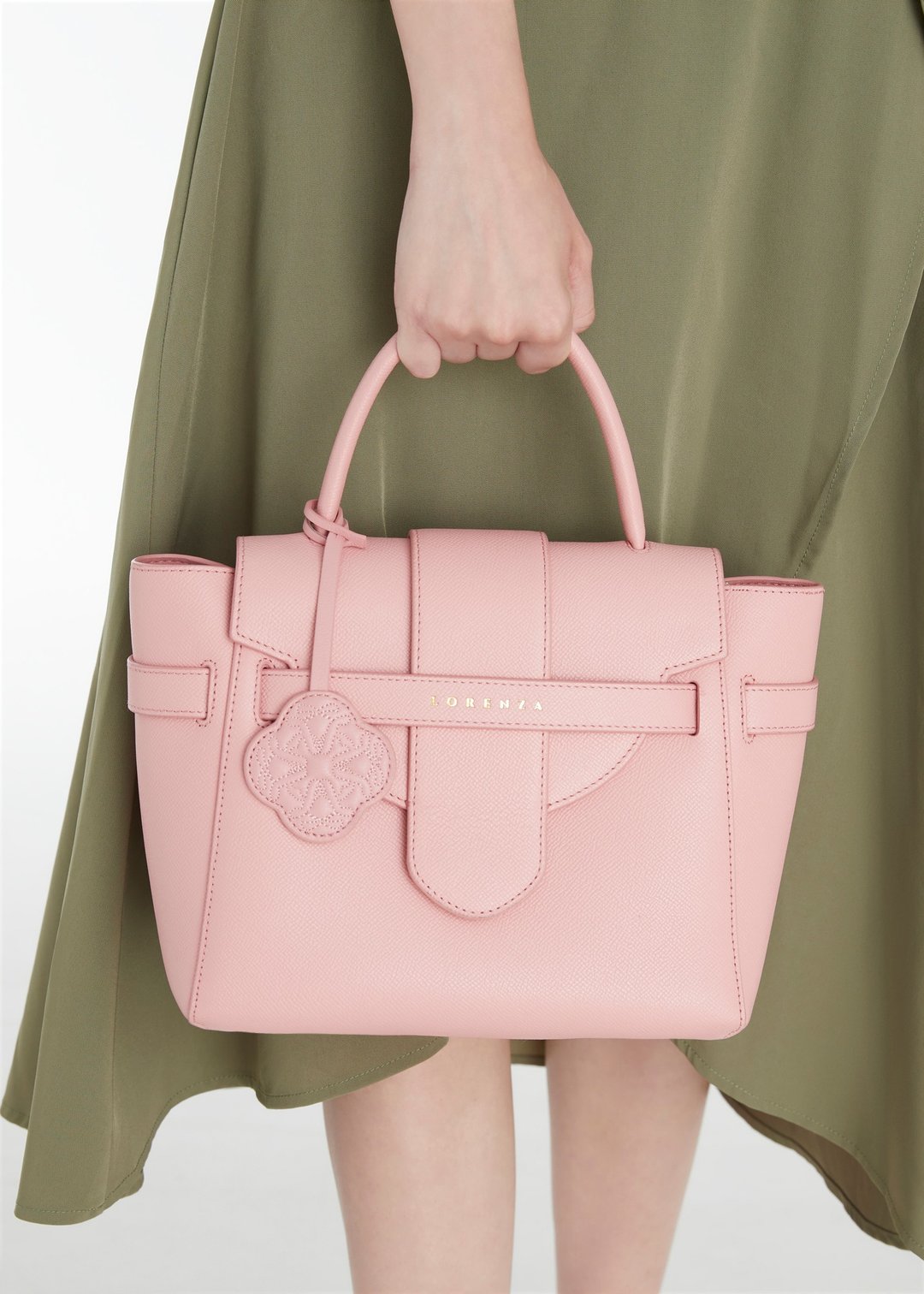 Rue- Fullgrain leather bag - 手提包/手提袋 - 真皮 粉红色