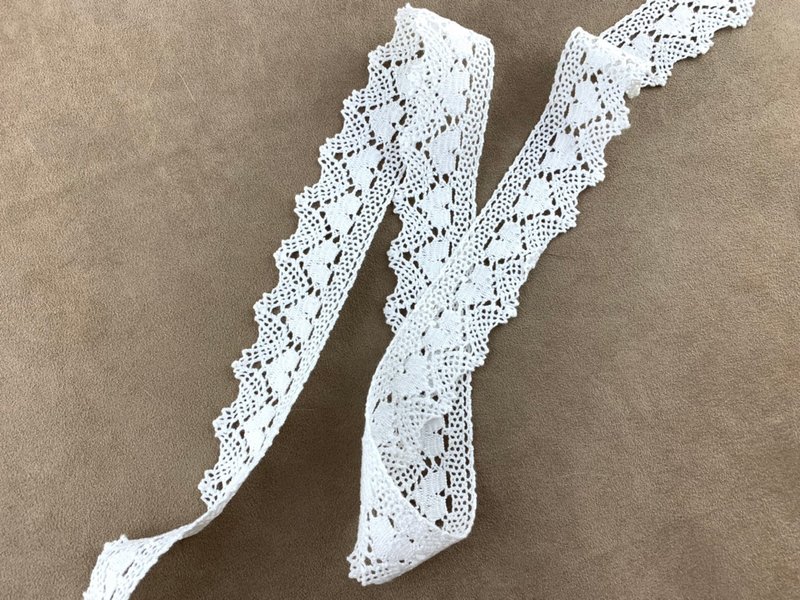 纯棉蕾丝带/山棱海岸线/40mm - 包装材料 - 聚酯纤维 白色