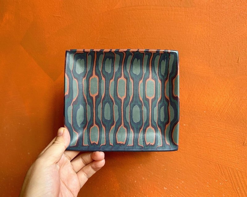 绞胎瓷盘一中世纪摩登 - 盘子/餐盘/盘架 - 瓷 蓝色