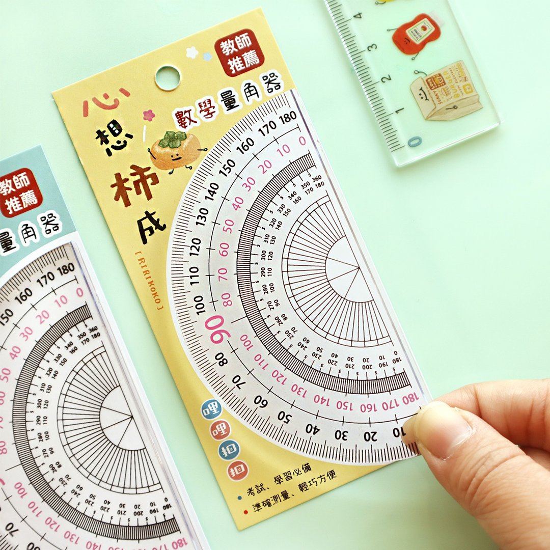 哩哩扣扣 / 量角器 (3 图) SR-100 量角器 - 铅笔/自动铅笔 - 塑料 