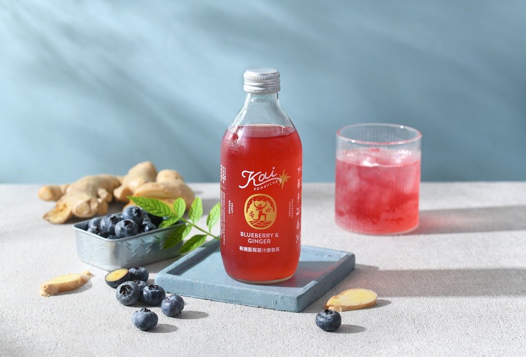 【Kai】有机蓝莓姜汁康普茶 330ml*6瓶 - 茶 - 新鲜食材 多色