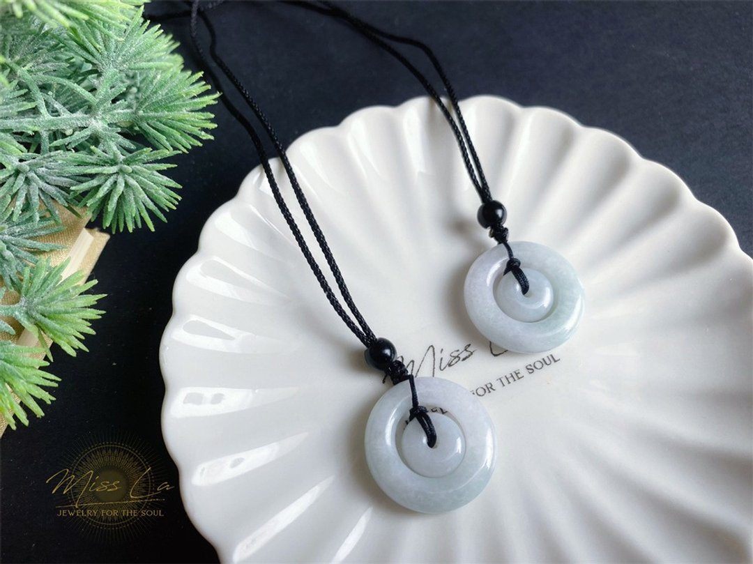 天然缅甸玉翡翠 子母扣 项链 礼物 长辈礼 jadeite 闺密 - 项链 - 玉石 绿色