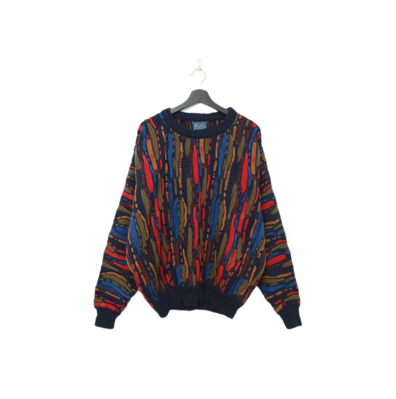 Back to Green-复古毛衣 半立体 色彩岩层 ws-48 vintage sweater - 男装针织衫/毛衣 - 羊毛 