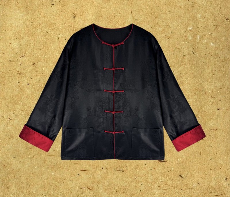 莫辞 新中式復古香云纱 小衫上衣 - 女装上衣 - 其他材质 黑色