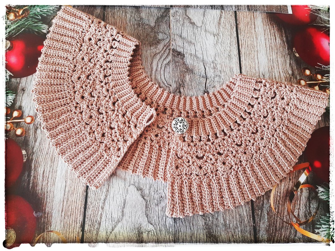 Vintage Inspired Collar Peter Pan Collar for women Crochet powder color collar - 锁骨链 - 棉 粉红色