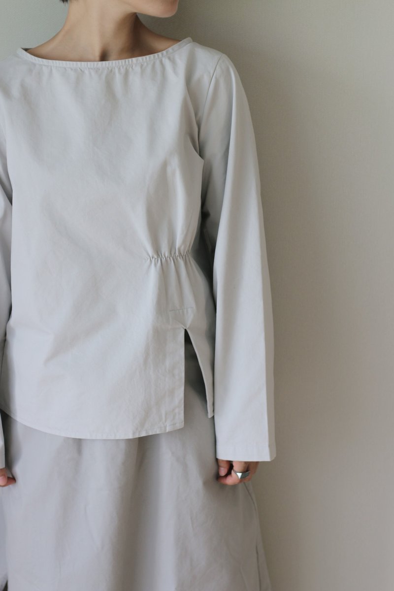 Just Kids | 冷静01 腰部打褶上衣   圣诞礼盒 - 女装上衣 - 棉．麻 白色