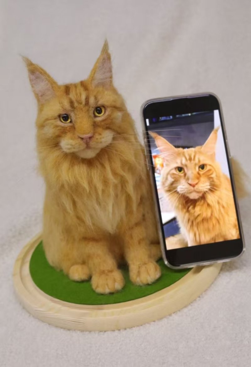 客制化逼真猫 羊毛毡 宠物 娃娃 定制 手工 狗狗猫咪 毛小孩 270 - 玩具 - 羊毛 多色