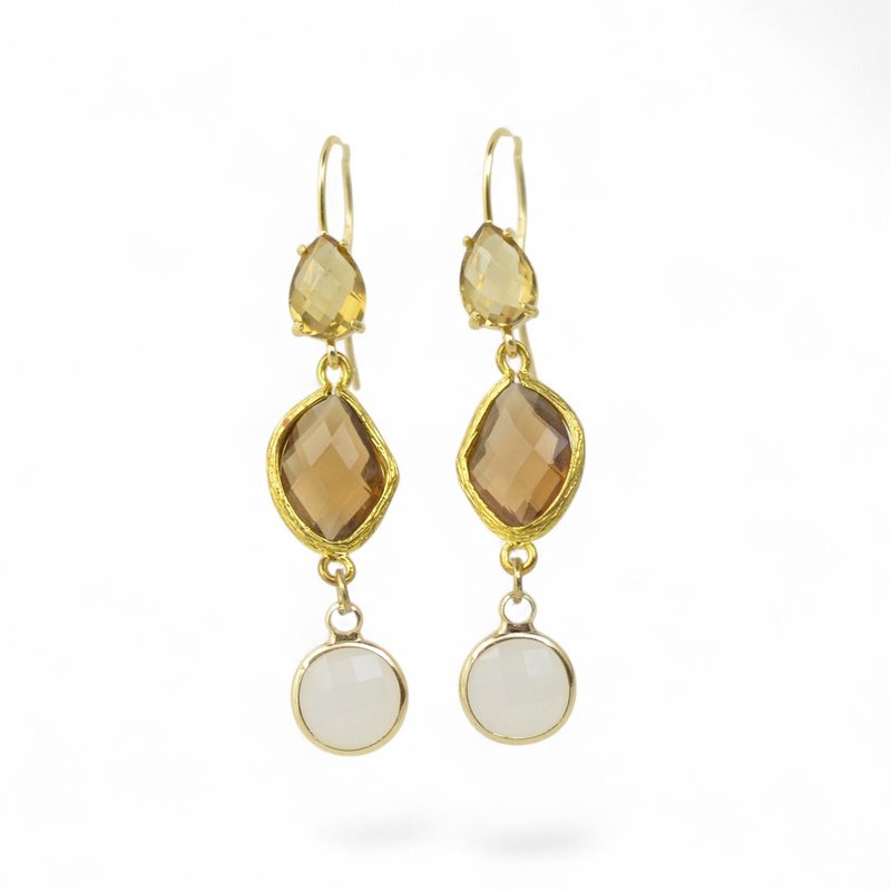 女士长款吊坠耳环  珠宝礼品 AAN04 - 耳环/耳夹 - 玻璃 多色