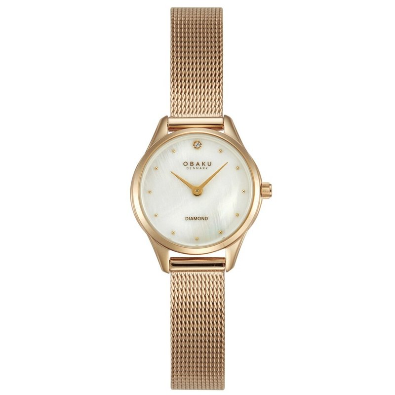 OBAKU 经典方框设计都会时尚腕表-玫瑰金 (V297SXVWMV) - 女表 - 不锈钢 多色