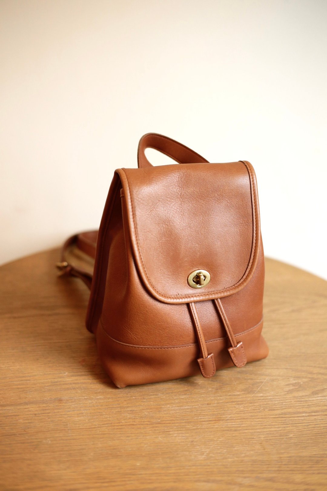 Vintage Coach Bag古董包/皮革袋/中古袋/后背包 - 后背包/双肩包 - 真皮 橘色