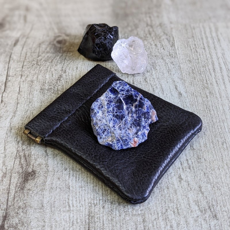 手工真皮 零钱包 耳机包 矿包 杂物包 - 零钱包 - 真皮 黑色