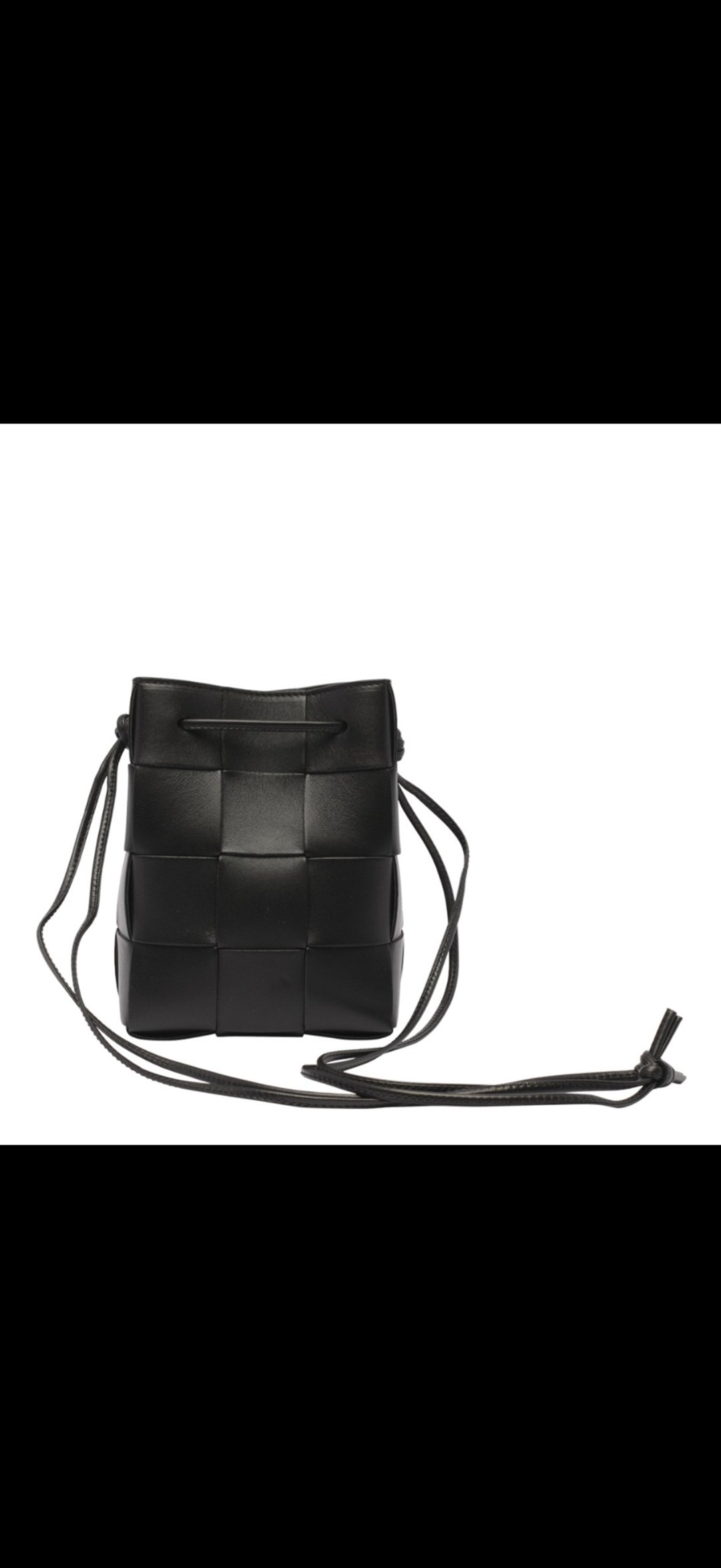 Bottega Veneta 黑色编织水桶包 Cassette Drawstring - 侧背包/斜挎包 - 真皮 黑色