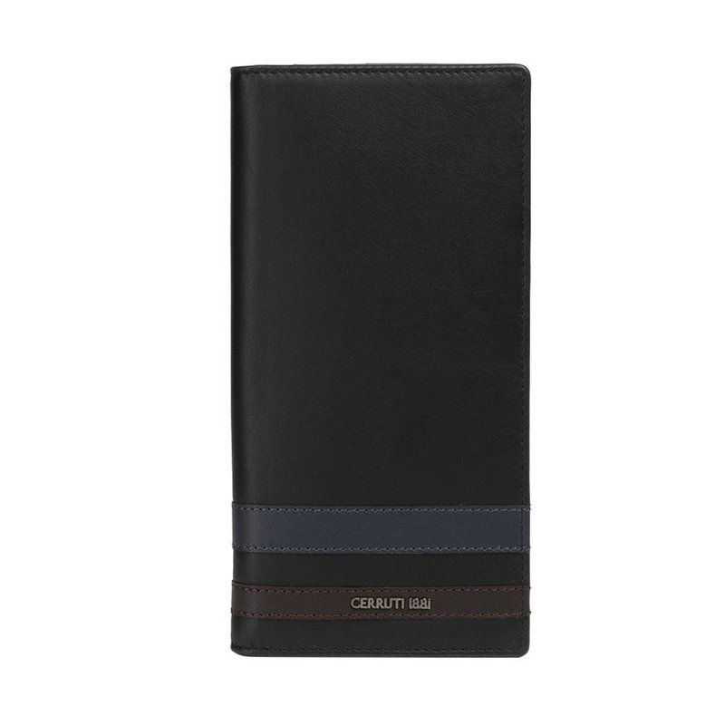 Cerruti 1881 限量2折 顶级意大利小牛皮12卡长夹 全新专柜展示品 - 皮夹/钱包 - 真皮 黑色
