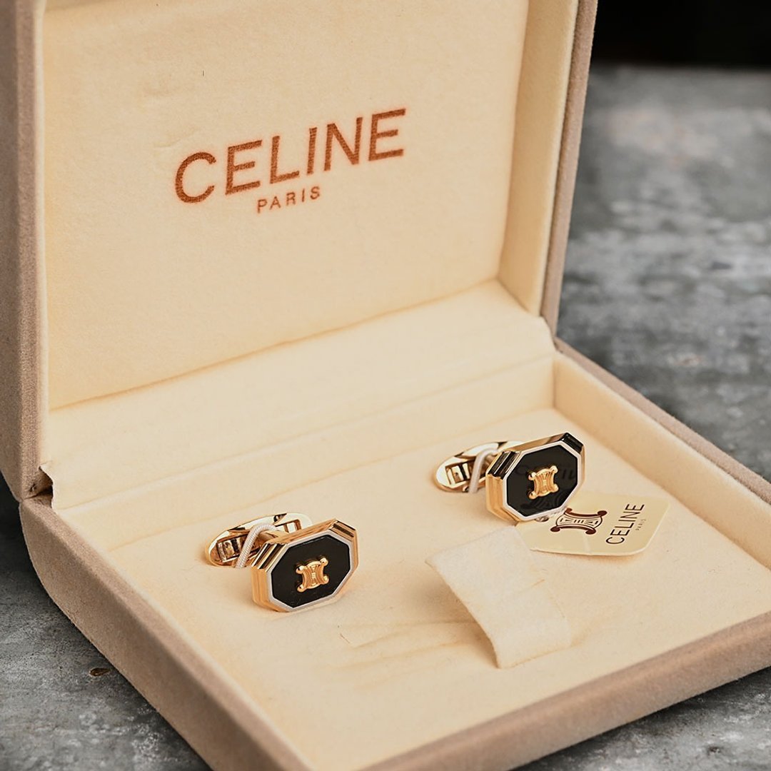 Vintage Celine 古董袖扣 / Vintage 古着 - 袖扣 - 其他材质 金色