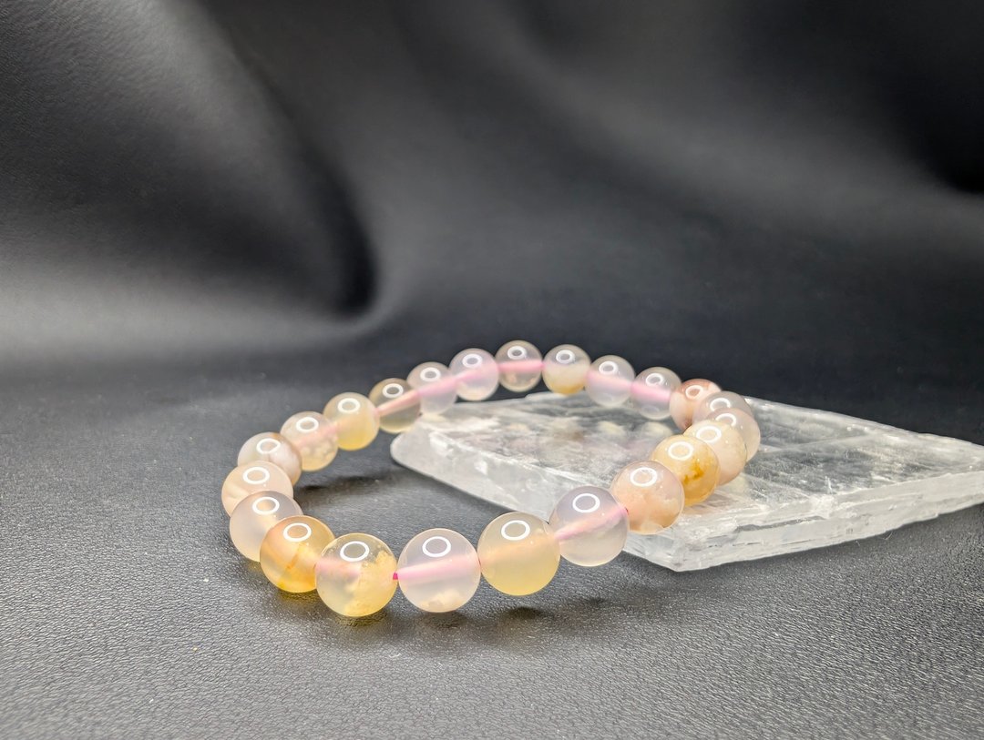 樱花玛瑙 Blossoms Agate 8mm 手串 天然水晶 - 手链/手环 - 水晶 