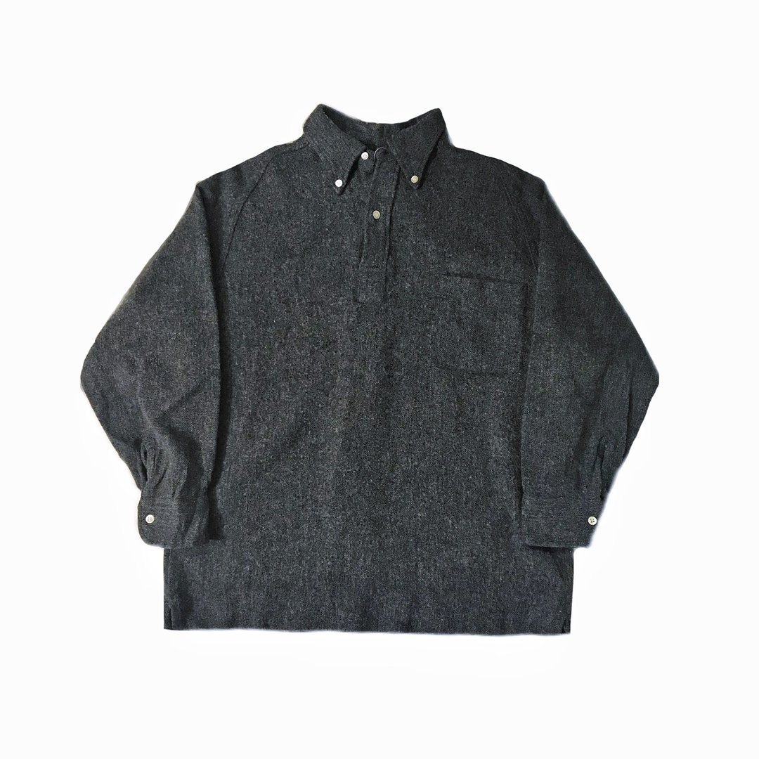 Vintage wool pullover shirt 深灰拉克兰袖羊毛衬衫 - 女装针织衫/毛衣 - 羊毛 灰色