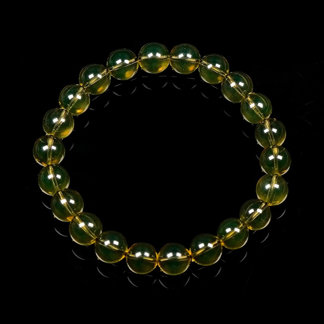 【正佳珠宝】琥珀蓝珀 高蓝超净水 8mm 蓝珀手珠 - 手链/手环 - 半宝石 多色