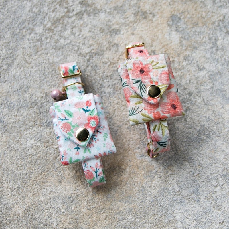 粉嫩花系列 - Airtag袋 猫项圈 狗项圈 定制化尺寸 刻字服务 吊牌 - 项圈/牵绳 - 棉．麻 