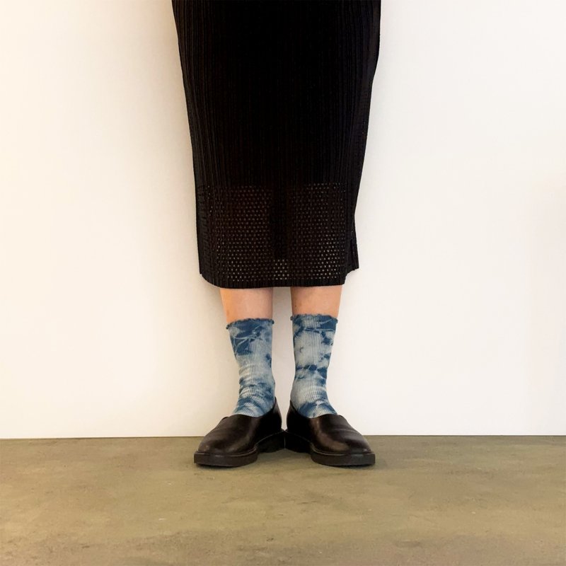 日本制造 靛蓝染色 JAPANBLUE INDIGO DYED SOCKS 褶边 #4 - 袜子 - 其他人造纤维 