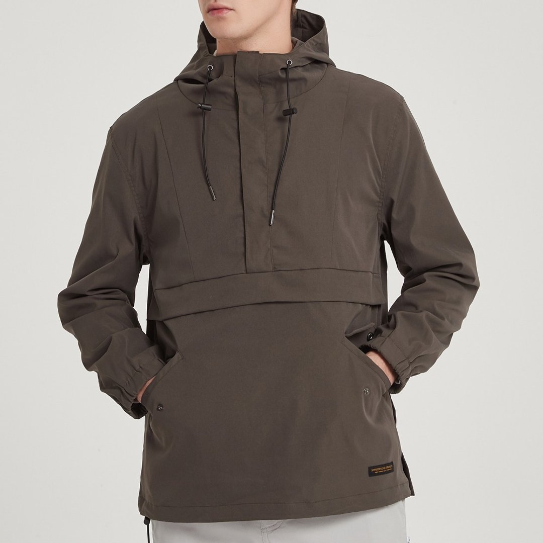 机能套头风衣外套 Anorak Jacket /简约款式/防泼水/情侣/中性 - 女装休闲/机能外套 - 棉 灰色