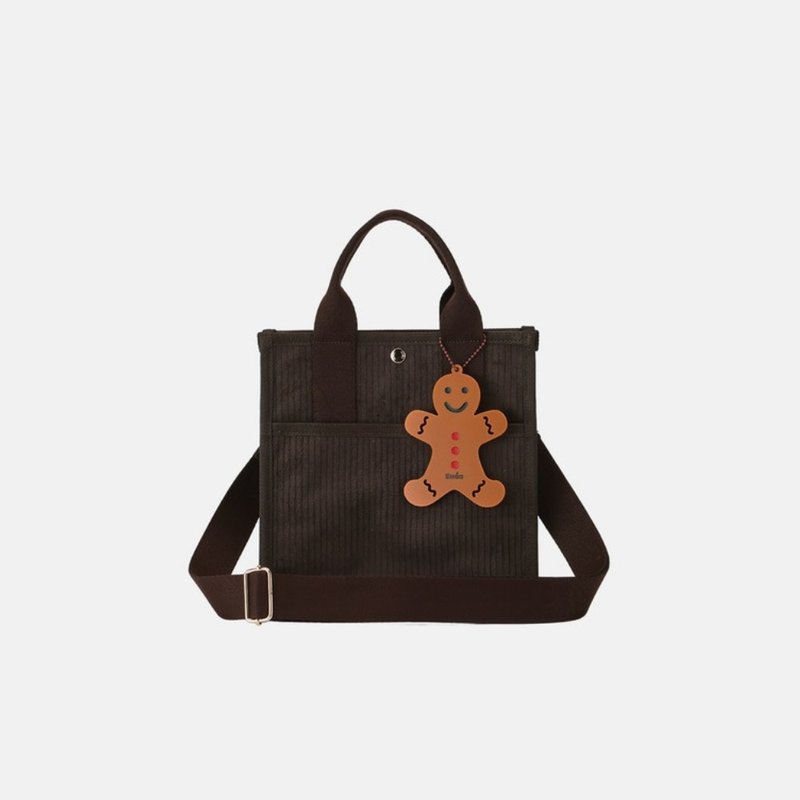 Joybag 灯芯绒 棕色 - 侧背包/斜挎包 - 棉．麻 咖啡色