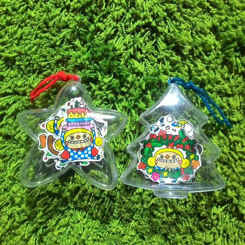 花大鼻圣诞贴纸组，两个一起买 - 贴纸 - 纸 多色