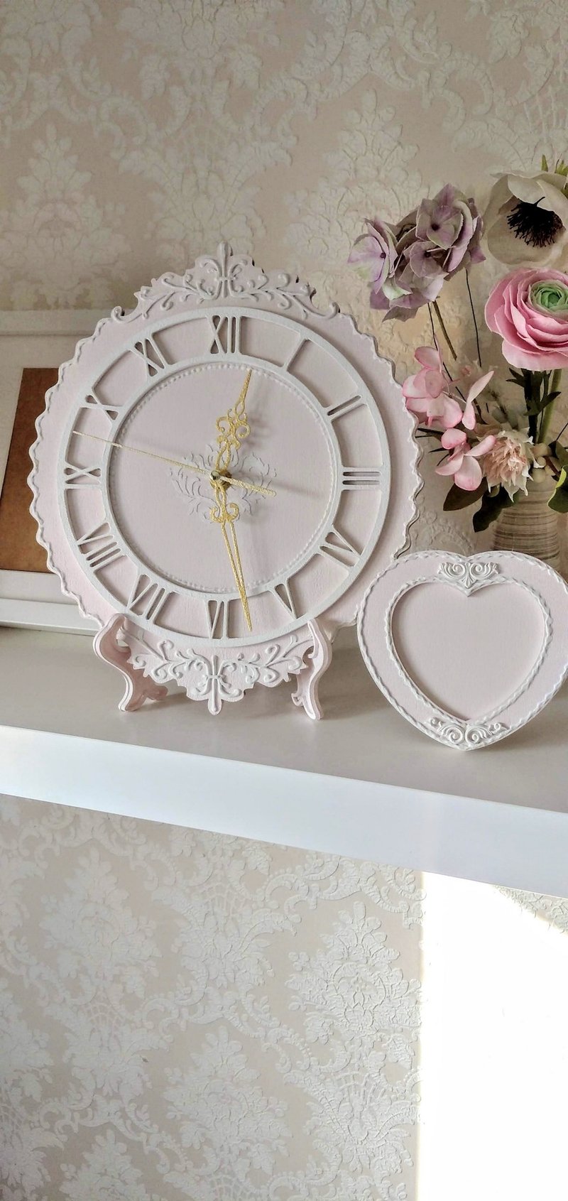 挂钟 座钟 儿童房装饰摆饰组 静音壁钟 - 儿童家具 - 木头 粉红色