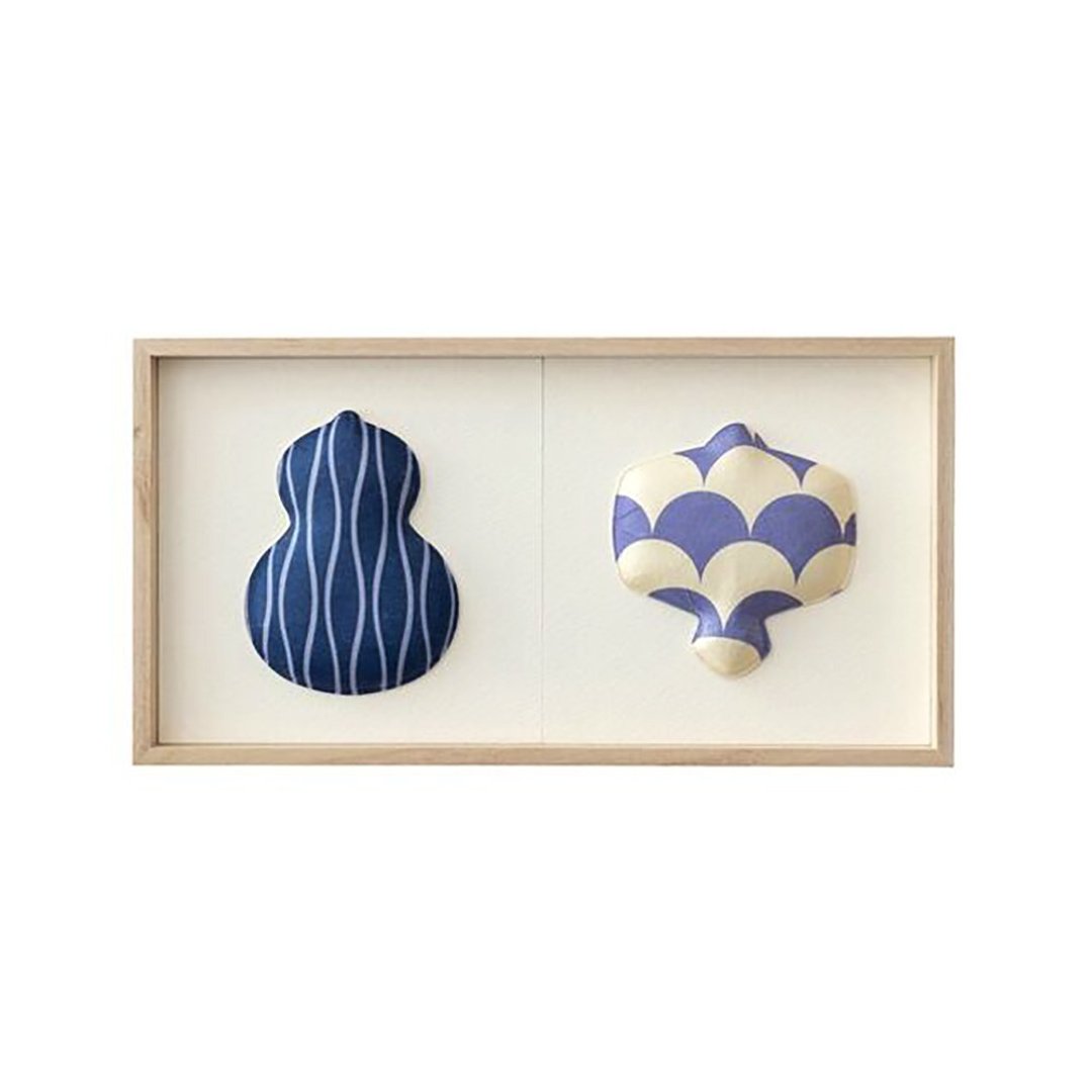 Washi Wall Decoration - Fukura, 2 kinds of Gourd, navy blue tachinuwaku, kozuchi - 墙贴/壁贴 - 纸 