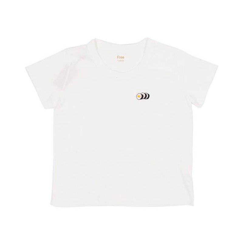 ボディーからオリジナル。かわいい刺繍の　海苔巻きTシャツ　レディースフリー サイズ　Tcollector - 女装 T 恤 - 棉．麻 白色