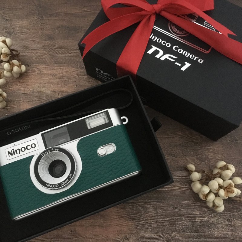 指向和拍摄　 全新紧凑型35毫米胶片相机　绿色皮革【14-A】 - 相机 - 其他金属 绿色